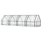 Outsunny Mini Serre de Jardin mini serre tunnel 4 fenêtres avec Zip enroulables Acier PE 140 g/m² Anti-UV 360x90x90cm Transparent