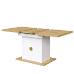 Extendable Dining Table with Leaf and Built-In Storage Shelves, Versatile Centrepiece for Open-Plan Areas, 110-140L x 70W x 76H cm, Wood