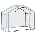 Outsunny Serra da Esterno con Ingresso a Zip e Presa d'Aria Superiore, in Plastica e Acciaio, 180x100x152 cm, Trasparente