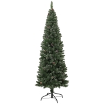 HOMCOM Árbol de Navidad Artificial 180 cm con 618 Ramas 30 Piñas y Soporte de Metal Árbol Navideño para Salón Interior Verde