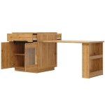 Versatile Kitchen Island with Extendable Table and 2 Drawers, Stylish Storage Cabinet for Dining Areas, 122-195L x 70W x 93.5H cm, Wood