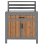 Solid Fir Wood Garden Storage Cabinet with Large Work Surface, Weather-Resistant Grill Station for Outdoor Use, 80L x 51W x 119H cm, Natural