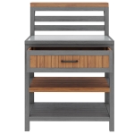 Wooden Garden Cabinet with Large Drawer and 2-Tier Shelf, Weather‑Resistant Sideboard for Patio Workspace, 80L x 72.5W x 123H cm, Natural