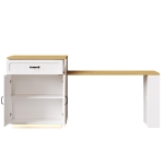 Extendable Kitchen Island with Built-In Wine Rack, Multifunctional Storage Cabinet with Dining Table, 141-193.5L x 70W x 101.5H cm, White