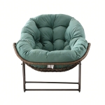 Schaukel-Eiersessel mit dickem Sitzkissen, Indoor & Outdoor Comfy Rocker Chair, 111x 94.5x 80 cm, Grün