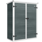 Outsunny Domek Ogrodowy 0,8m², Składany Domek na Narzędzia 134 x 68,5 x 170 cm Plastikowy z Podwójnymi Drzwiami i Podłogą