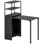HOMCOM Folding Shelf and Work Table - Black