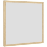 HOMCOM Miroir mural carré 50 x 50 cm, cadre en bois naturel, idéal pour la salle de bain, salon ou chambre