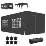 Outsunny Tonnelle pliante 3 x 6m Pop Up, UPF50+ Hauteur ajustable, avec sac de transport et sacs de sable, gris foncé