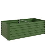 Outsunny Raised Beds for Garden, Galvanised Steel Outdoor Planters with Multi-reinforced Rods, 180 x 90 x 59 cm, Green