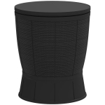 Outsunny Table à glacière 3 en 1, table de cocktail avec seau à glace, plateau télescopique pour jardin, Ø 49 x 58-84 cm, noir