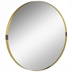HOMCOM Round Wall Mirror 61 cm, Wall Mounted Bathroom Mirror with Tempered Safety Glass and Aluminium Alloy Frame, Gold Tone