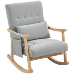 HOMCOM Wood Frame Rocking Accent Chair - Light Grey