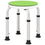 HOMCOM Tabouret de douche siège de douche antidérapant tabouret de bain hauteur réglable pivotant à 360° en aluminium