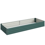 Outsunny Letto per Orto Rialzato in Metallo da Esterno, Portapiante per Fiori ed Erbe, 241x90,5x30cm