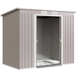 Outsunny 7 x 4ft Galvanised Steel Garden Shed, with Foundation Kit - Grey