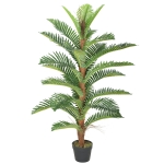 HOMCOM Palmier Artificiel palmier 120 cm avec 24 Feuilles en PEVA, Plante Décorative avec Pot en Plastique, Vert
