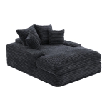 Luxus Cord Sofa mit 4 Kissen, multifunktionales Schlafsofa, keine Montage, 175 x 137 x 63 cm, Grau