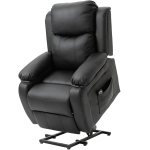 HOMCOM Fauteuil releveur électrique fauteuil relax électrique avec repose-pied télécommande et 2 pochettes 76x90x105cm noir