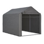 Fahrradgarage mit wasserdichter PE-Plane, Werkzeugschuppen, 160x220x165 cm, Grau