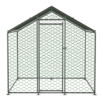 Freilaufgehege Hühnerstall mit Sicherheitsschloss und Wasserdichtes PE-Tuch, für Hühner, Kaninchen und weitere Kleintiere, 203x197x200 cm, Silber