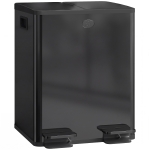 HOMCOM 2 x 20 L Doppelmülleimer, Pedalöffnung, leicht zu reinigen, Edelstahl, Kunststoff, Schwarz