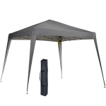 Outsunny Garden Canopy 3x3m Pop-up Folding Tent Steel Waterproof Polyester UV-Resistant with Carry Bag Gray