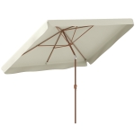 Outsunny Umbrelă de Grădină Dreptunghiulară 2x3 m cu Volănașe și Manivelă, din Metal și Poliester, Bej