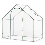 Outsunny Serre de Jardin Balcon terrasse Serre pour tomates 1,8L x 1l x 1,68H m Acier plastique imperméable Transparent Vert