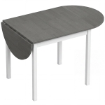 HOMCOM 4-6 Person Wooden Drop-Leaf Table - Grey