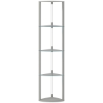 HOMCOM LED Floor Lamp with Shelves, Dimmable Standing Lamp with Foot Switch for Living Room, Bedroom, Grey