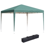 Outsunny 3 x 3M Pop Up Gazebo, Height Adjustable, Garden Marquee Party Tent Wedding Canopy Shelter with Carrying Bag, Green