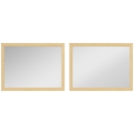 HOMCOM Wall Bathroom Mirror, 30 x 40 cm Wall-Mounted Mirror for Living Room, Bedroom, Hallway, Set of 2, Natural