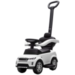 AIYAPLAY Porteur enfants Land Rover Discovery sous licence, porteur voiture à pousser avec poignée amovible, 84x40x94,5cm, blanc
