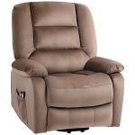 HOMCOM Fauteuil releveur électrique fauteuil relaxant dossier inclinable avec repose-pied télécommandes 90 x 93 x 110 cm marron