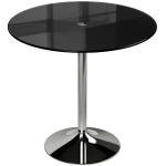 HOMCOM Round Bar Table, Modern Dining Table with Tempered Glass Top and Steel Frame for 4, 80 x 80 x 77cm, Black
