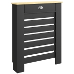 HOMCOM 95.5H x 78Wcm Radiator Cover, with Drawer - Black