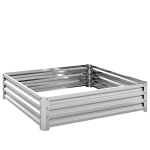 Outsunny Square Raised Garden Bed Box with Weatherized Steel Frame for Vegetables, Flowers, & Herbs, 120 x 120 x 30cm, Silver Tone