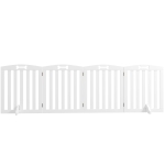 PawHut Barrière de sécurité chien barrière pliable pour chien pieds de support pointes antidérapantes 207,5 x 30 x 61 cm blanc