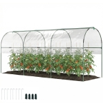 Outsunny Serre de jardin serre à tomates 4 arceaux en acier bâche en PVC 4 x 1,2 x 1,7 m vert