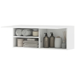 HOMCOM Armoire murale de salle de bain, meuble de rangement suspendu avec porte à charnières, 80 x 25 x 30 cm, blanc