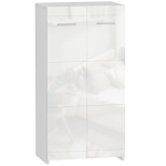 HOMCOM Sapateira Armário para Sapatos Moderno com Prateleiras Ajustáveis para 10 Pares de Sapatos 55x36x108 cm Branco Brilhante