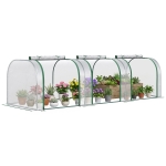 Outsunny Mini Serre de Jardin Serre à tomates 3L x 1l x 0,8H m Acier PVC 140 g/m² Anti-UV 3 fenêtres Vert et Transparent
