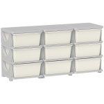 HOMCOM Kids Storage Unit, with Nine Drawers - Cream