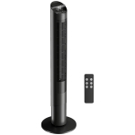 HOMCOM Tower Fan with WiFi App Control Standing Floor Cooling Fan Remote Control 101.8 cm Black