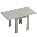 HOMCOM Tavolo da Pranzo Allungabile per 4-6 Persone in Legno e Acciaio, 140x80x77.5 cm, Grigio e color Legno