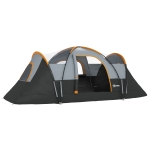 Outsunny Tente de camping familiale 5-6 pers. - tente tunelle imperméable légère ventilée - grande porte + 2 fenêtres gris clair