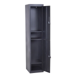 Vinsetto Armoire à casiers à 4 niveaux, casier vestiaire métallique avec 2 portes verrouillables à 2 clés, 38x46x180cm, noir