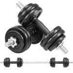 SPORTNOW 2-in-1 Adjustable Dumbbells Set, 30kg Cast Iron Weights Dumbbells Set with Non-Slip Grip for Strength Training, Weight Lifting, Bodybuilding, Home Gym Workout Equipment for Men & Women