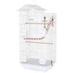 PawHut Cage à oiseaux 46 x 36 x 100 cm 4 mangeoires 3 perchoirs cage pour perruche calopsitte conure pinson canaris